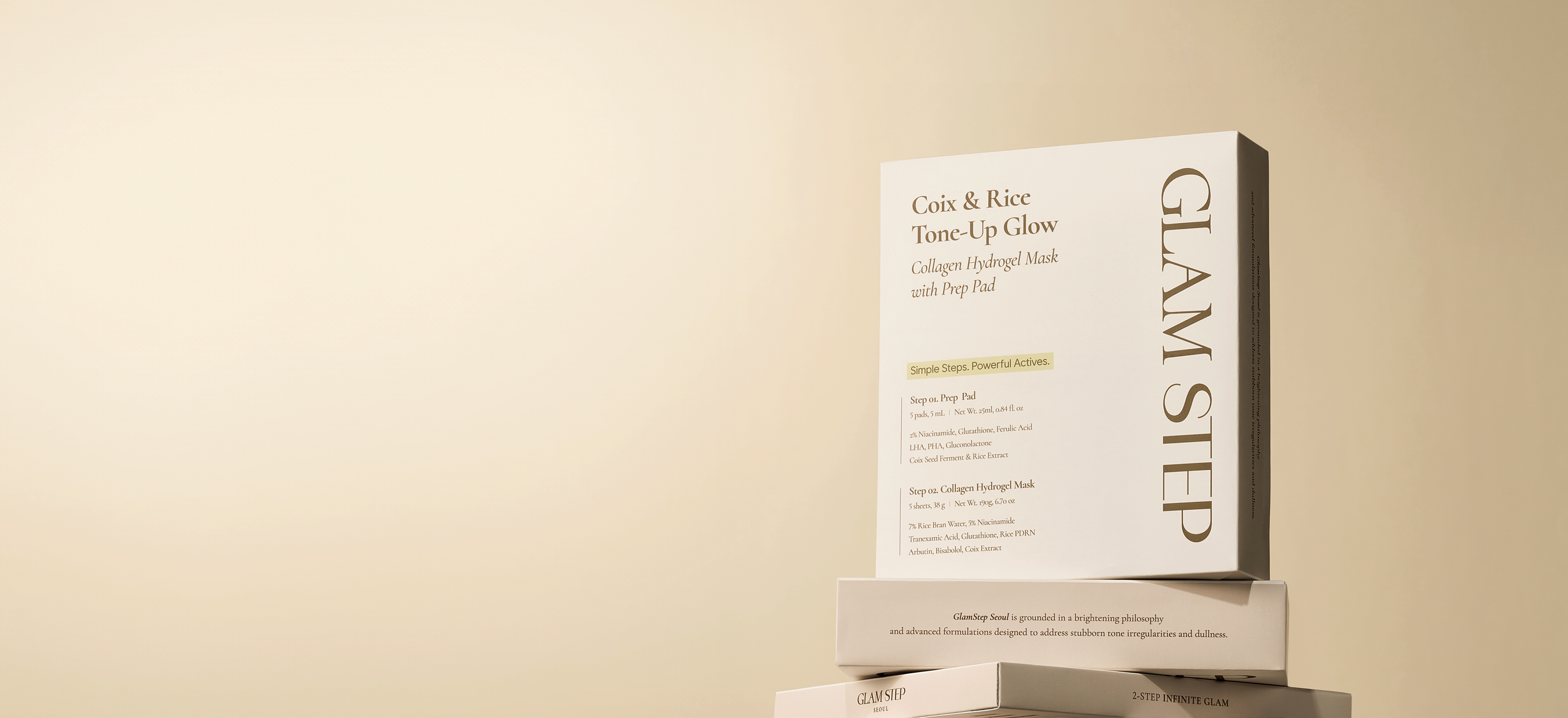 Coix & Rice Tone-Up Glow Collagen Hydrogel Mask with Prep Pad​